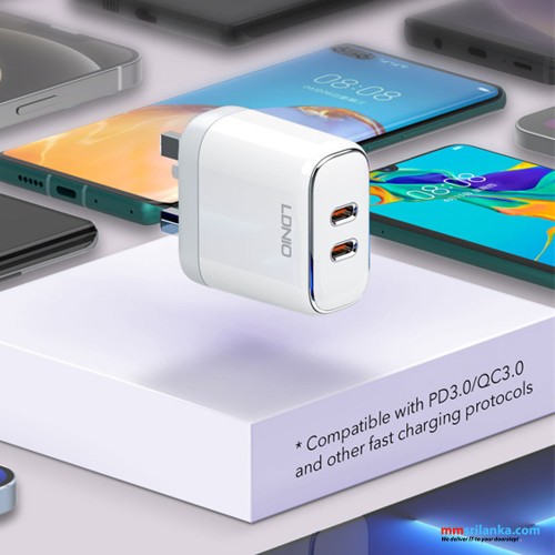 LDNIO A2528C 35W Dual USB-C Fast Charger